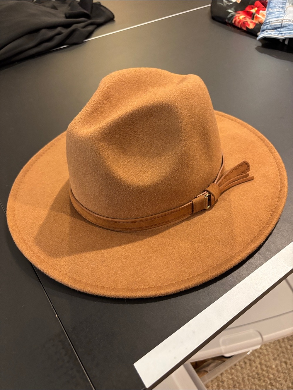 Wide Brim Felt Adjustable Fedora Hat